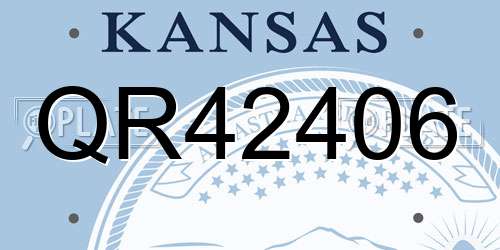 QR42406 Kansas License Plate