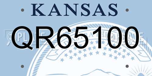 QR65100 Kansas License Plate