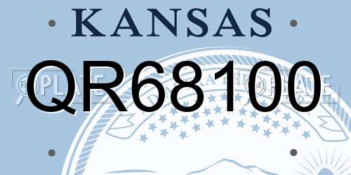 QR68100 Kansas License Plate