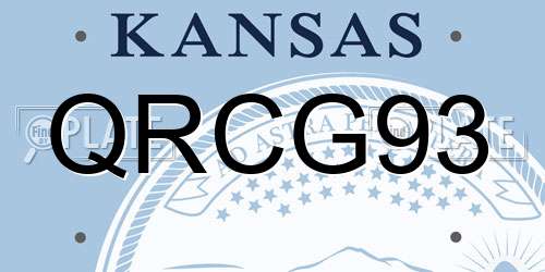 QRCG93 Kansas License Plate