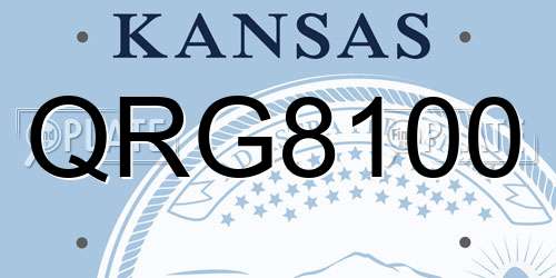 QRG8100 Kansas License Plate