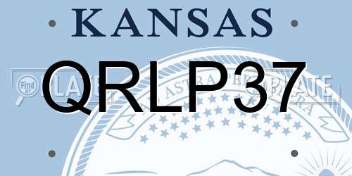 QRLP37 Kansas License Plate