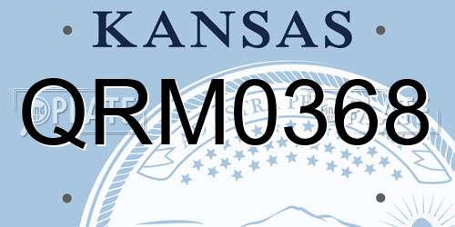 QRM0368 Kansas License Plate