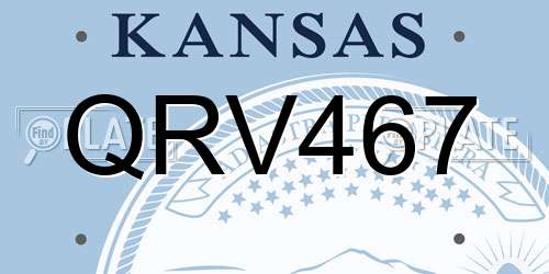 QRV467 Kansas License Plate