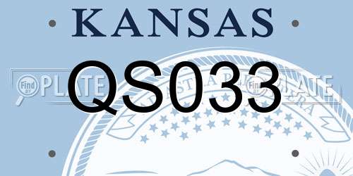 QS033 Kansas License Plate