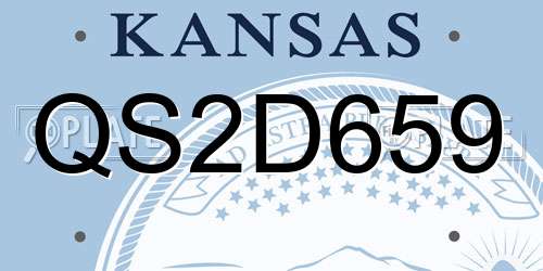 QS2D659 Kansas License Plate