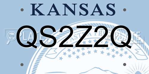 QS2Z2Q Kansas License Plate