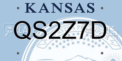 QS2Z7D Kansas License Plate