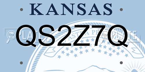 QS2Z7Q Kansas License Plate