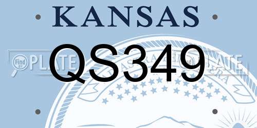 QS349 Kansas License Plate