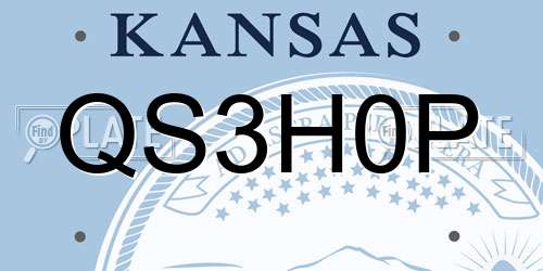 QS3H0P Kansas License Plate