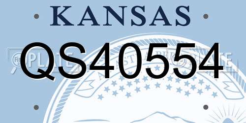 QS40554 Kansas License Plate