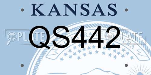 QS442 Kansas License Plate