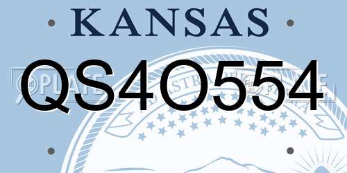 QS4O554 Kansas License Plate