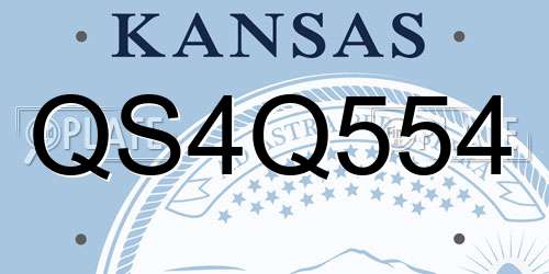 QS4Q554 Kansas License Plate