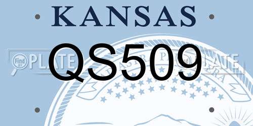 QS509 Kansas License Plate