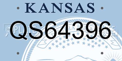 QS64396 Kansas License Plate