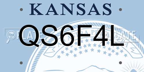 QS6F4L Kansas License Plate