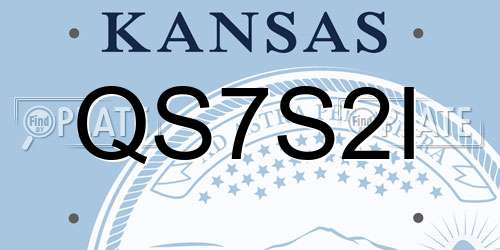 QS7S2I Kansas License Plate