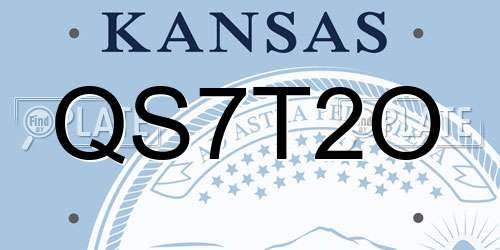QS7T2O Kansas License Plate