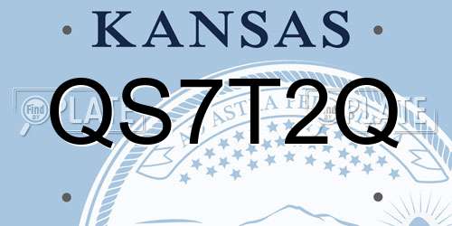 QS7T2Q Kansas License Plate