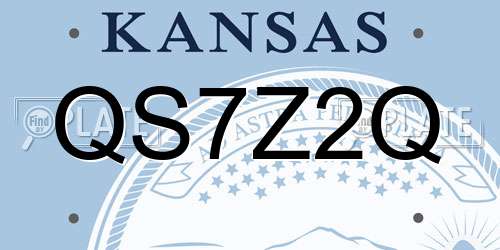 QS7Z2Q Kansas License Plate