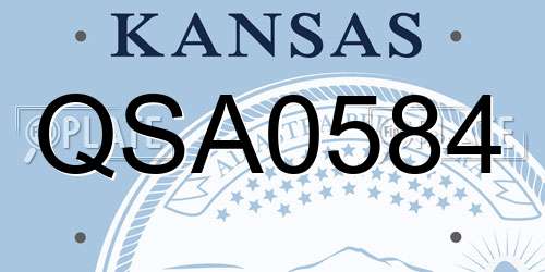 QSA0584 Kansas License Plate