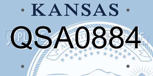 QSA0884 Kansas License Plate
