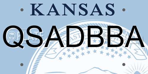 QSADBBA Kansas License Plate