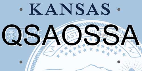 QSAOSSA Kansas License Plate