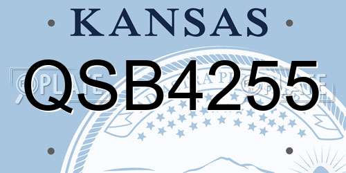 QSB4255 Kansas License Plate