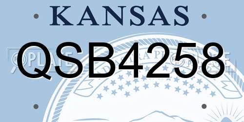 QSB4258 Kansas License Plate