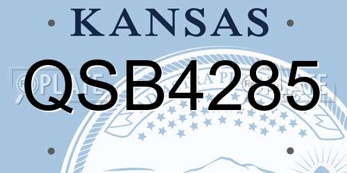 QSB4285 Kansas License Plate