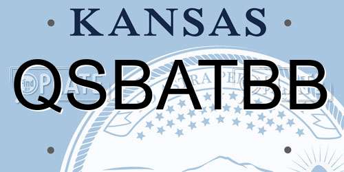 QSBATBB Kansas License Plate
