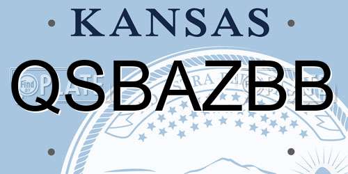QSBAZBB Kansas License Plate