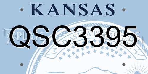 QSC3395 Kansas License Plate