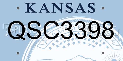 QSC3398 Kansas License Plate
