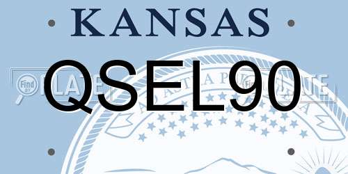 QSEL90 Kansas License Plate