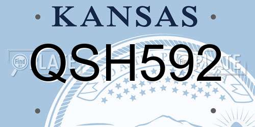 QSH592 Kansas License Plate