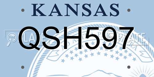 QSH597 Kansas License Plate