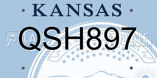 QSH897 Kansas License Plate