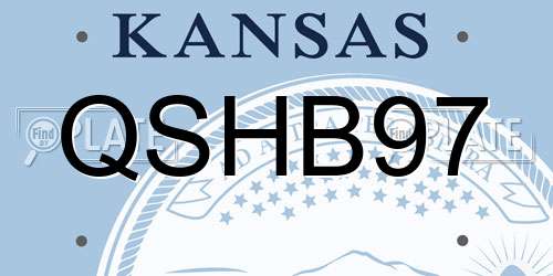 QSHB97 Kansas License Plate