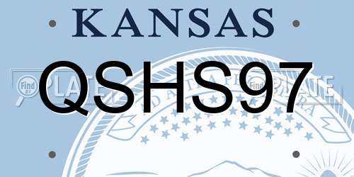 QSHS97 Kansas License Plate
