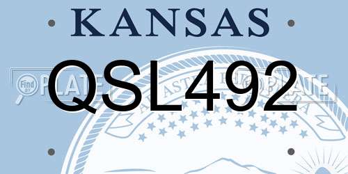 QSL492 Kansas License Plate