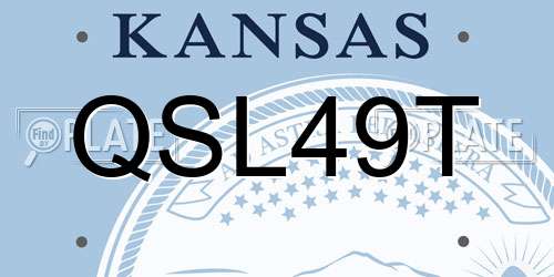 QSL49T Kansas License Plate