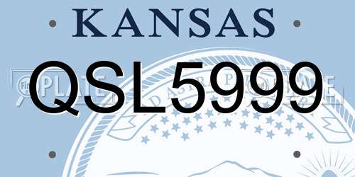 QSL5999 Kansas License Plate