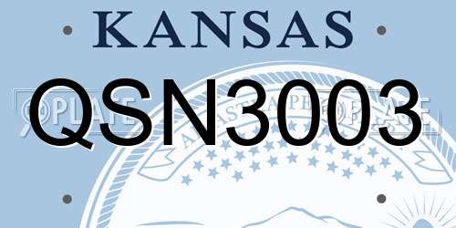 QSN3003 Kansas License Plate