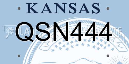 QSN444 Kansas License Plate