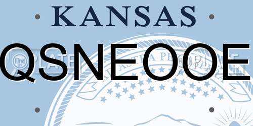 QSNEOOE Kansas License Plate