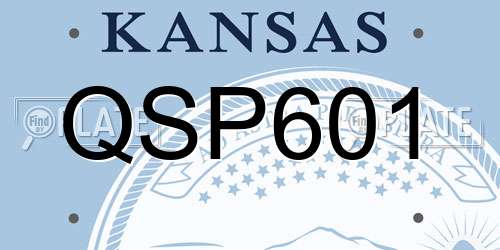 QSP601 Kansas License Plate